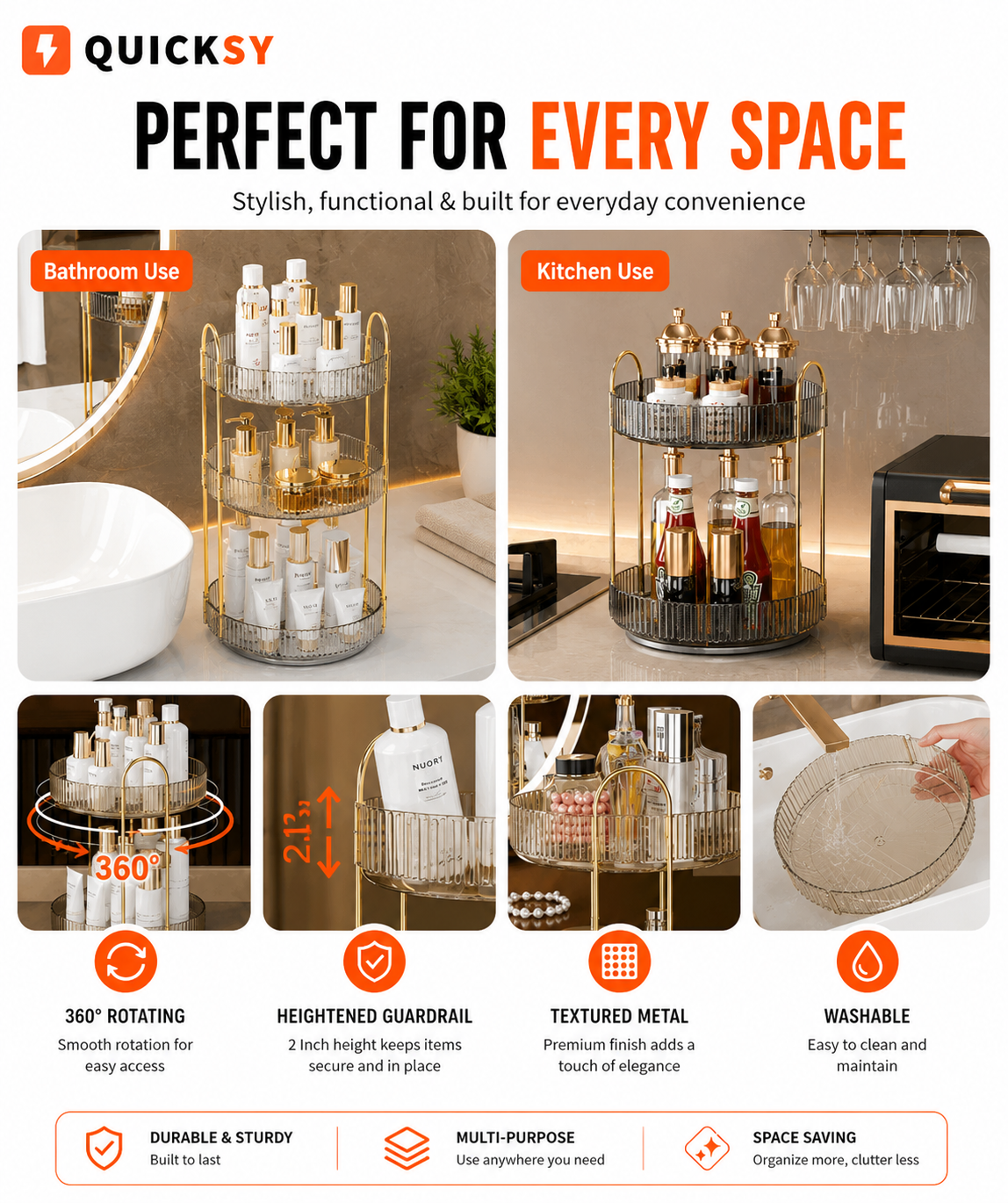 360° Rotating Makeup Organizer