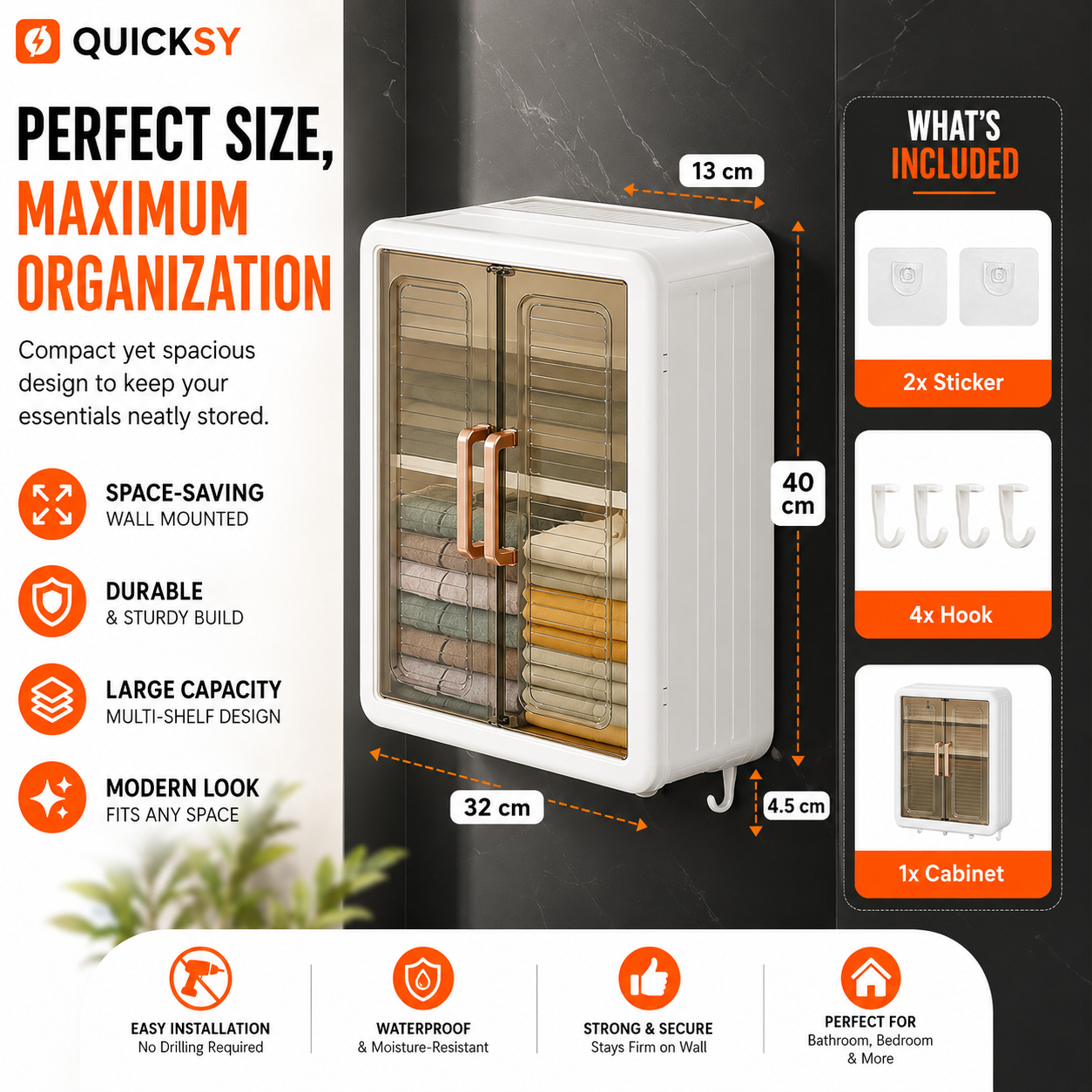 Wall Mounted Shelf Storage Cabinet