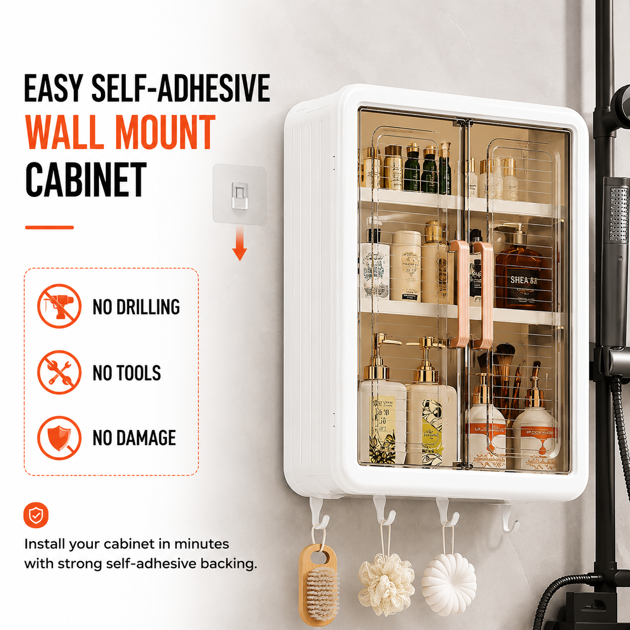 Wall Mounted Shelf Storage Cabinet