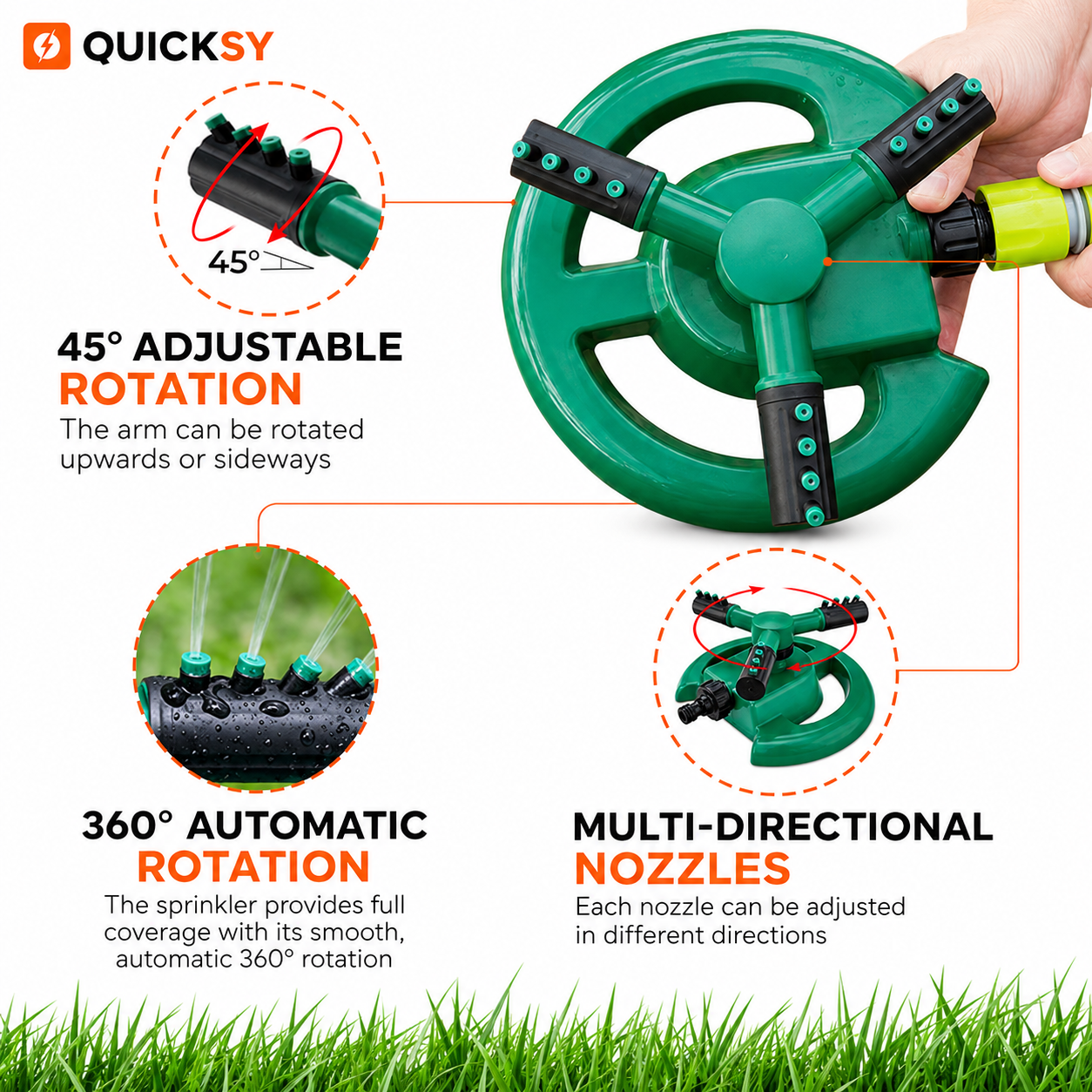 360° ROTATION GARDEN SPRINKLER