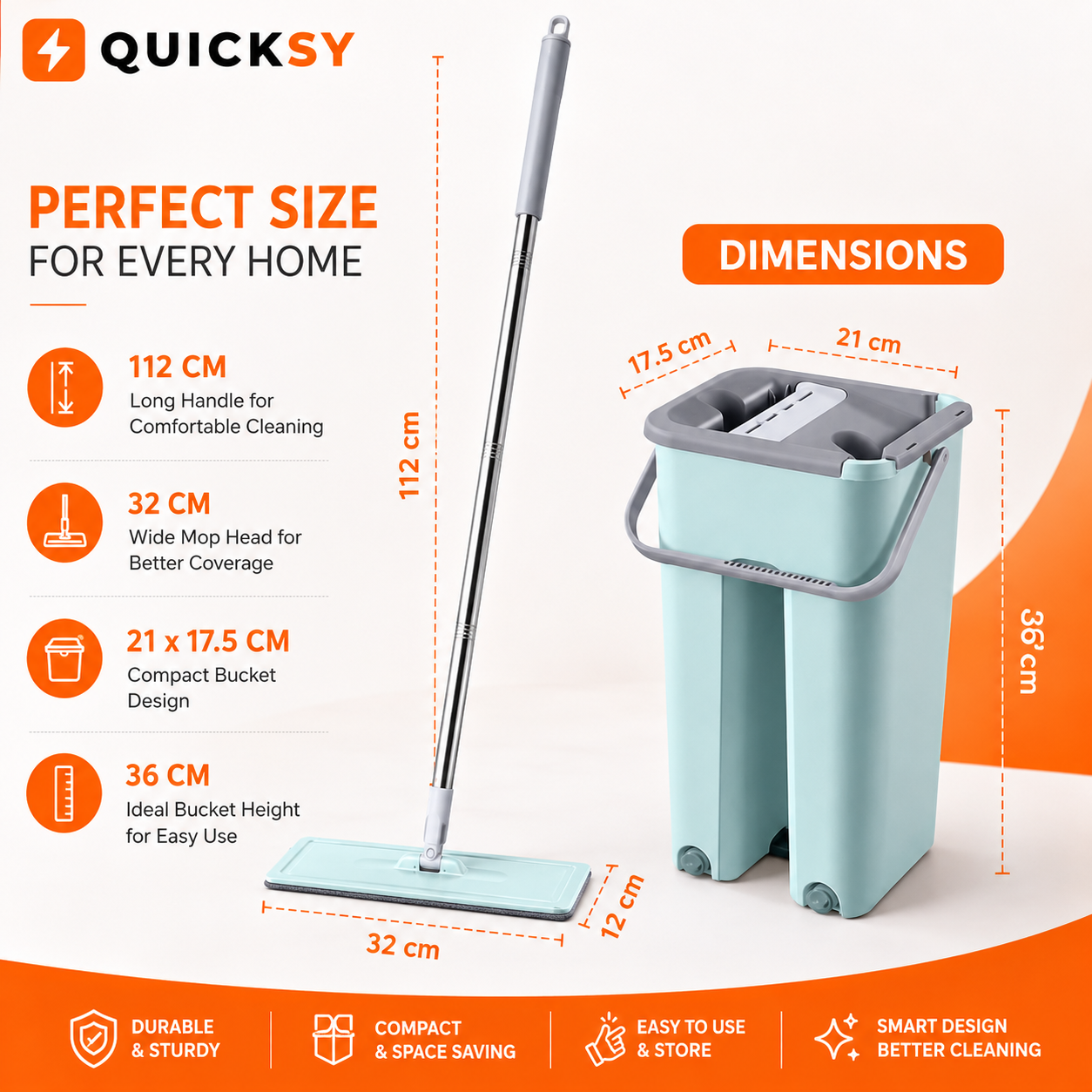 Self-Wringing Flat Mop Set