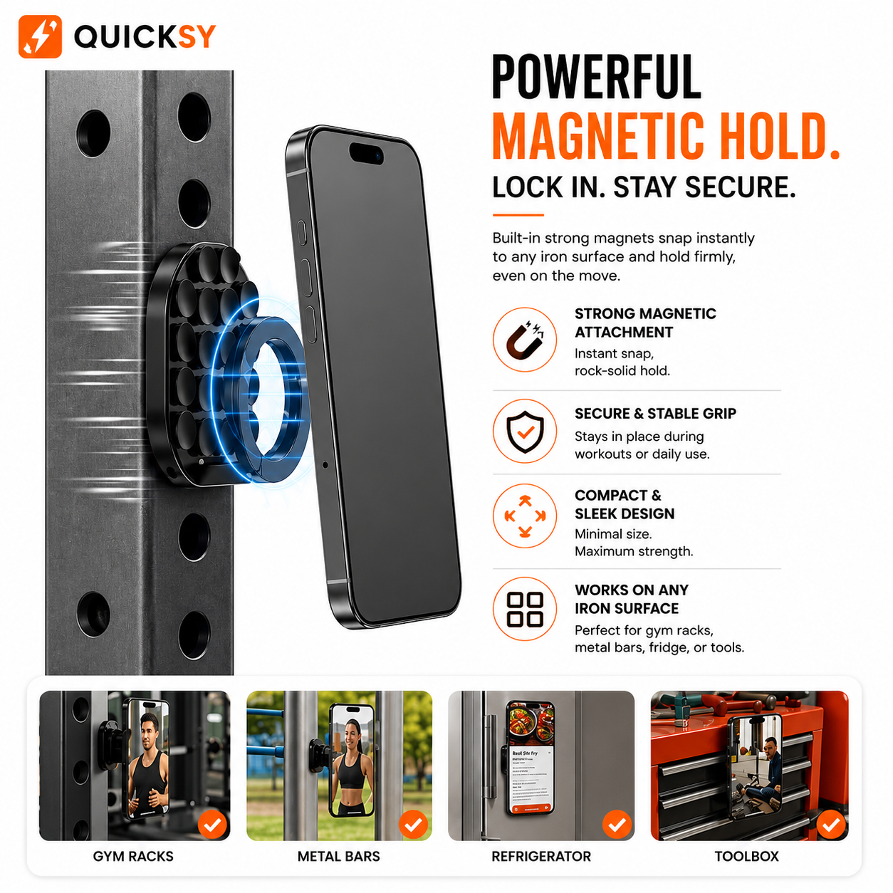 3-in-1 Phone Stand | Suction Cup + Magnetic | MagSafe, 360° Rotatable