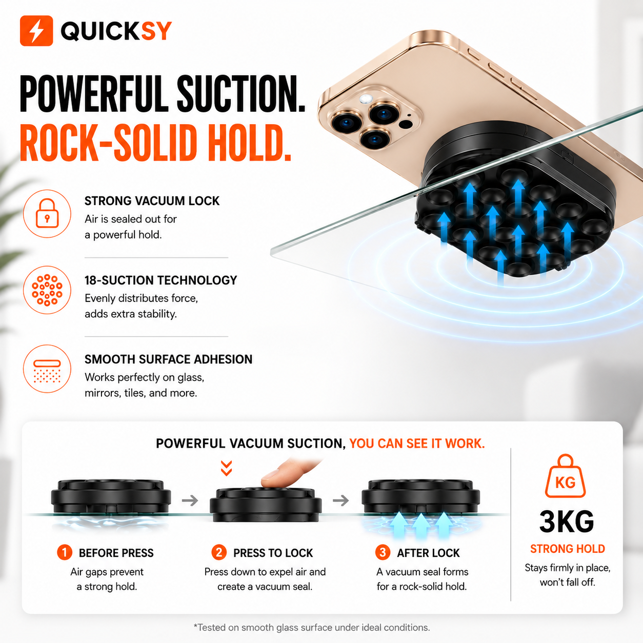 3-in-1 Phone Stand | Suction Cup + Magnetic | MagSafe, 360° Rotatable