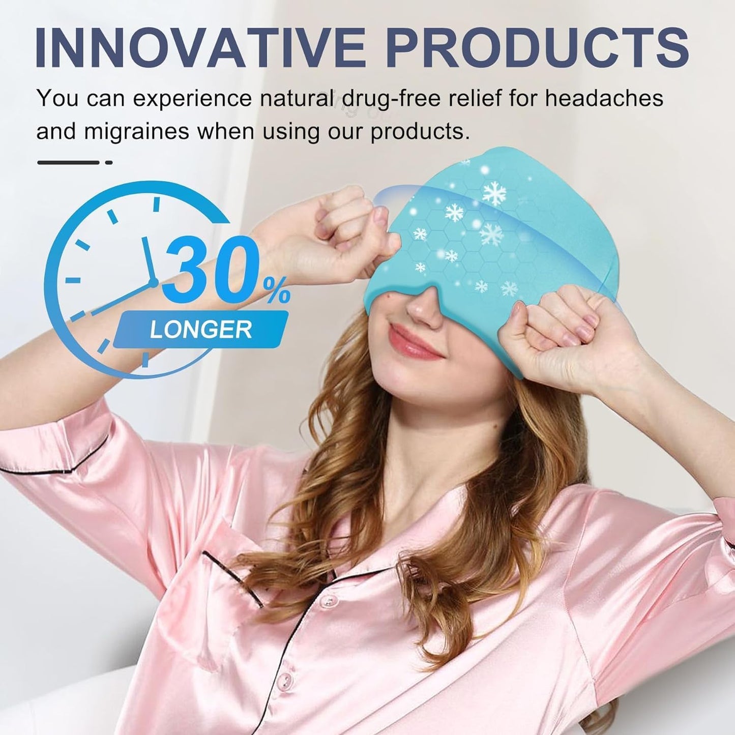 Hot & Cold Migraine Relief Head Cap – Gel Therapy for Headache & Stres ( 15,000+) Sold