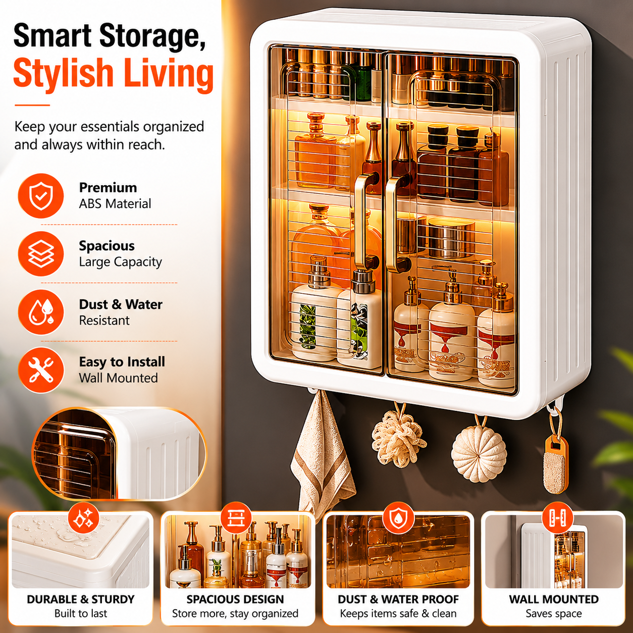 Wall Mounted Shelf Storage Cabinet