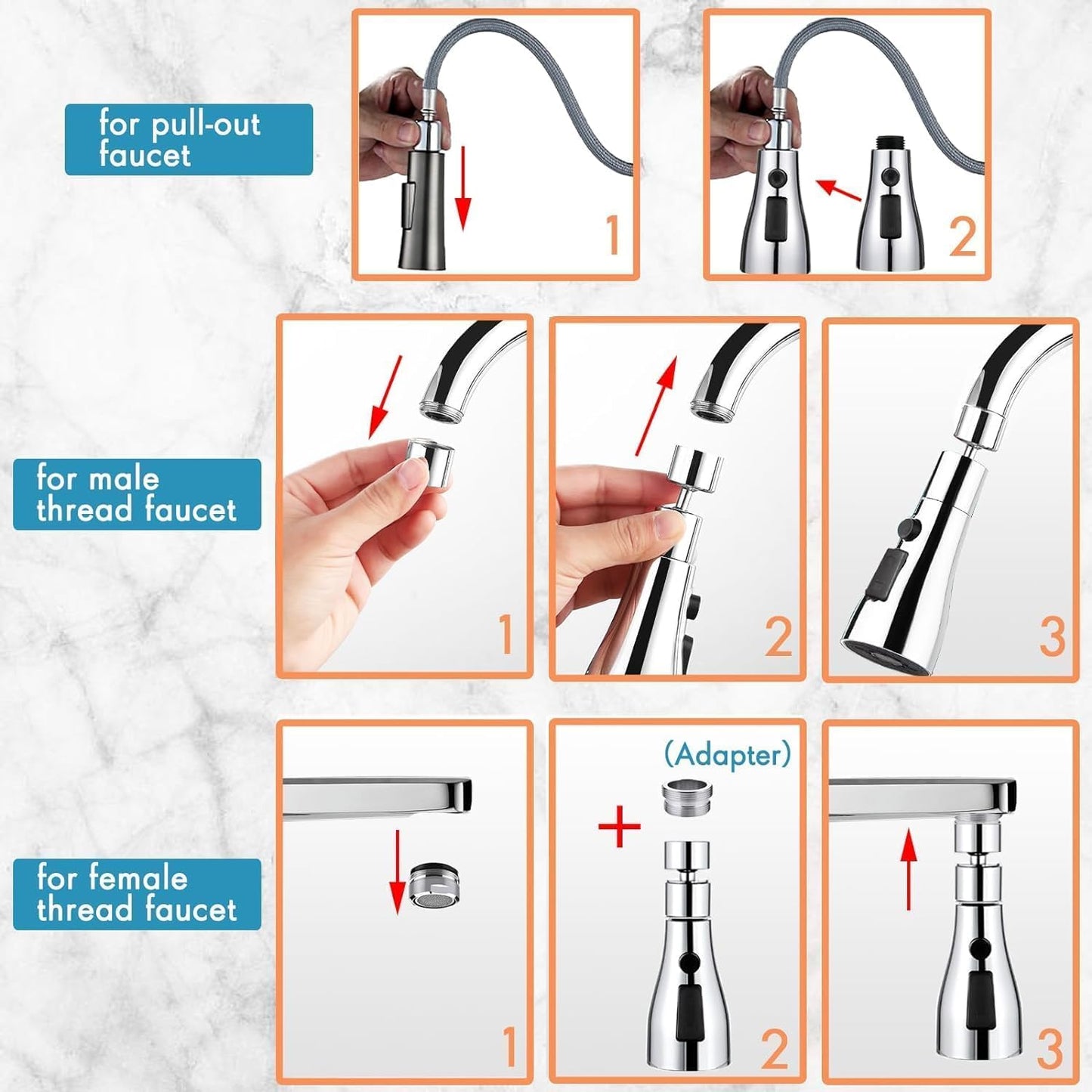 FlowFlex Extender Tape   Adapter Water-Saving Tap Upgrade
